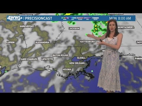 New Orleans 10pm Weather: Monday showers possible and rain chances stay through the week