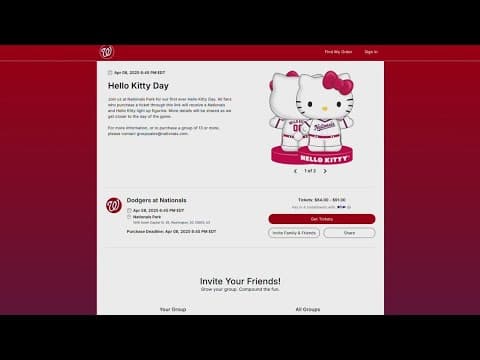 Nats Park hosting Hello Kitty Day