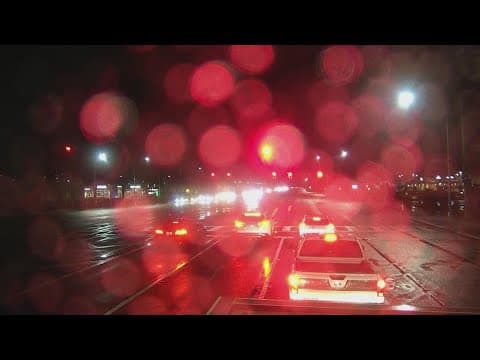 Nick Volturo surveys roads as freezing rain falls throughout Tampa Bay area