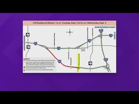 Traffic Alert: I-20 closures begin in Fort Worth on Tuesday