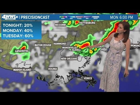 New Orleans Weather: Hot Sunday, Chance for showers Monday