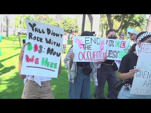 San Diegans rally for Palestinians, Israelis at Balboa Park