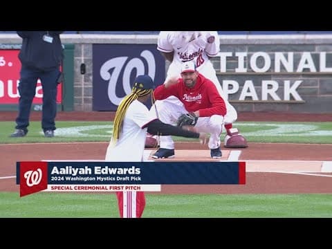 Aaliyah Edwards throws first pitch at the Nationals game | The Night Cap
