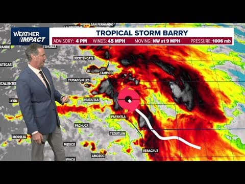 Tropical update: Tropical Storm Barry edges closer to Mexico, new spot to watch near Florida