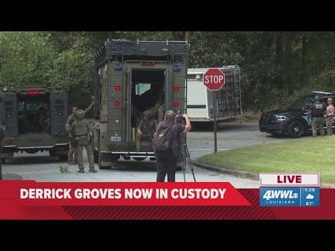 Derrick Groves was found hiding in a "crawl space" in Atlanta, U.S. Marshal Service says