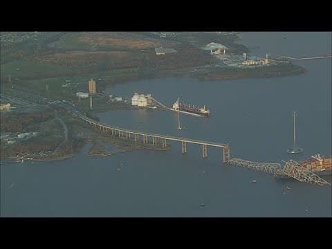 Live look from Key Bridge in Baltimore after it collapsed