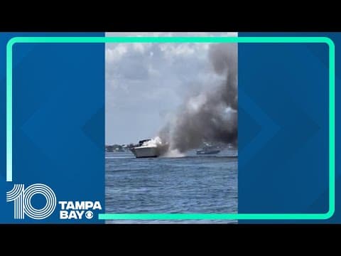 Boat on fire near Beer Can Island