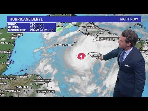 DFW Weather: Hurricane Beryl continues path toward Mexico, scattered rain in the weekend forecast