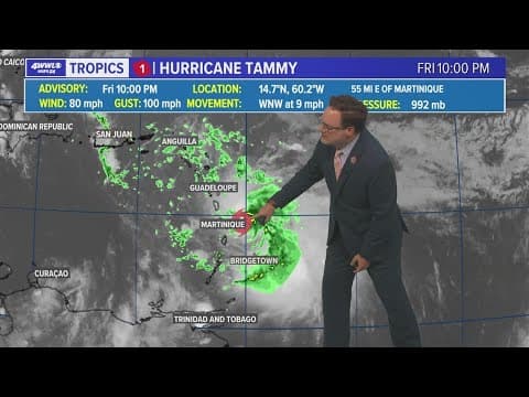 Friday night tropical update: Tammy Cat. 1 storm