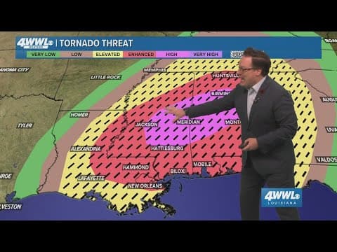 Weather Impact Alert: Severe weather expected across Southeast Louisiana and South Mississippi