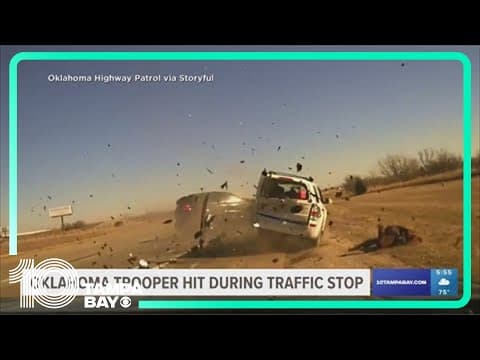 Oklahoma trooper hit during traffic stop