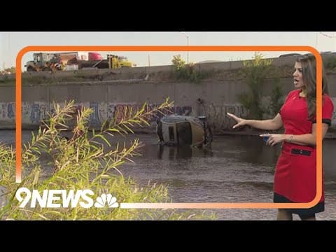 Denver crash sends vehicle into river
