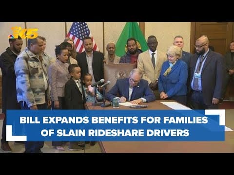 Gov. Inslee signs bill expanding death benefits for families of slain rideshare drivers