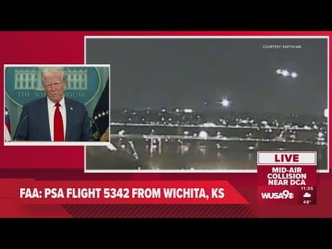 President Donald Trump speaks on deadly midair collision between plane, Army helicopter