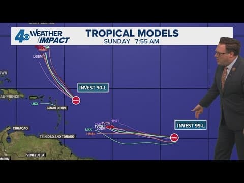 Thursday 10 PM Tropical Update: Erin moving away from East Coast, tracking two other waves
