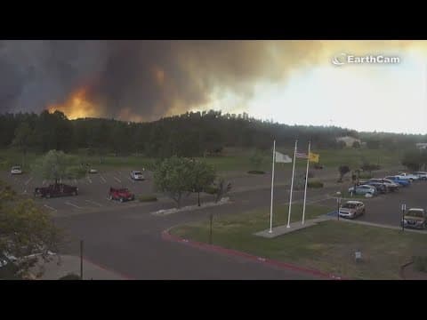 Emergency evacuations in Ruidoso, New Mexico where wildfires burns out of control