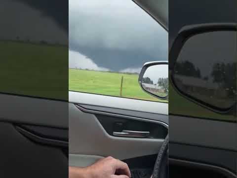 Large tornado before Hurricane Milton in Florida