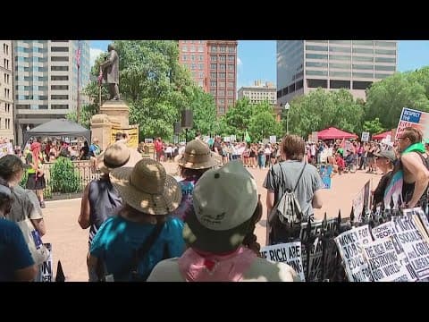 Demonstrators gather at Ohio Statehouse to protest Trump's 'big, beautiful bill'