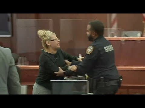 Raw video: Mother of Diamond Alvarez goes after her daughter's killer in court, melee ensues