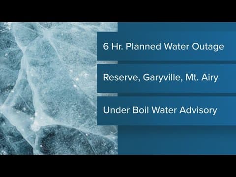 Water Outage and boil water advisory for parts of St. John the Baptist Parish