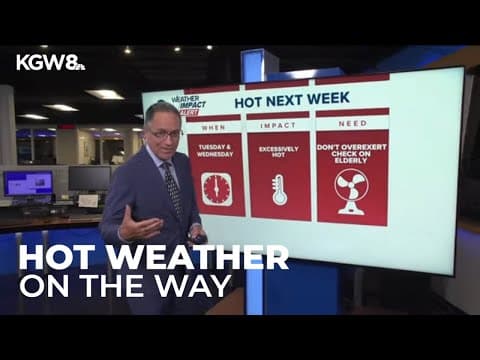 High temperatures in Portland may climb around triple digits Tuesday, Wednesday