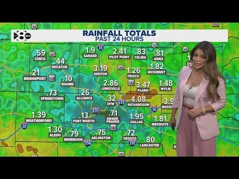 Heavy rain falls in North Texas overnight