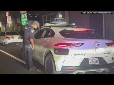Police pull over a self-driving car for an illegal U-turn