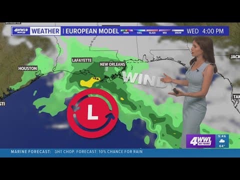 Gulf low sends rainy and windy weather midweek