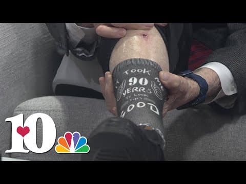 Bill Williams shows off his fashionable socks