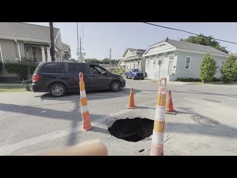Large sinkhole at Treme intersection