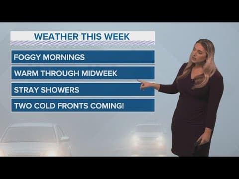 Sunday 10PM Weather: Patchy morning fog with warm weather early this week, chill returns