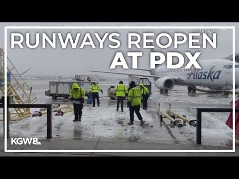 Runways slowly open and running at PDX after winter storms
