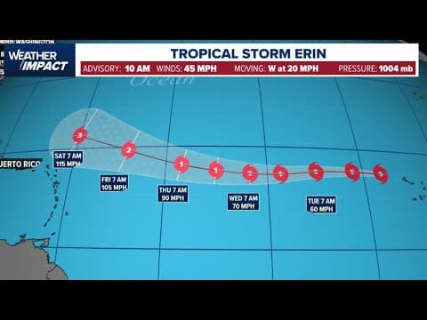 Tropical Storm Erin forms in Atlantic | Track & forecast update