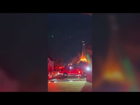 Waxahachie home struck with lightning, sparking massive fire