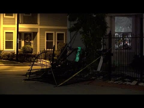 HPD update: Suspect crashes stolen car into apartment gate, gets out and stabs man