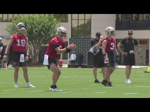 Saints QB works the Manning Passing Academy