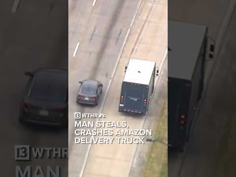 Man steals Amazon delivery truck and crashes it
