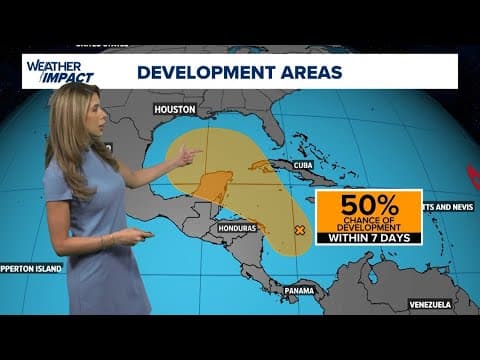 Tropical update: Monitoring an area in the western Caribbean that has a 50% chance of development