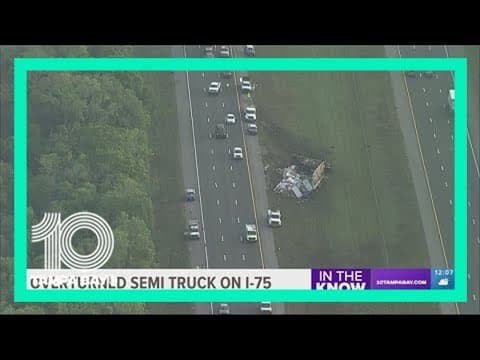 2 semi-trucks, pickup truck involved in crash on I-75 in Parrish