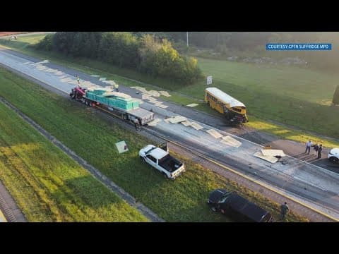 Semi-truck driver facing charges after crashing into school bus in  Hamblen County, THP says