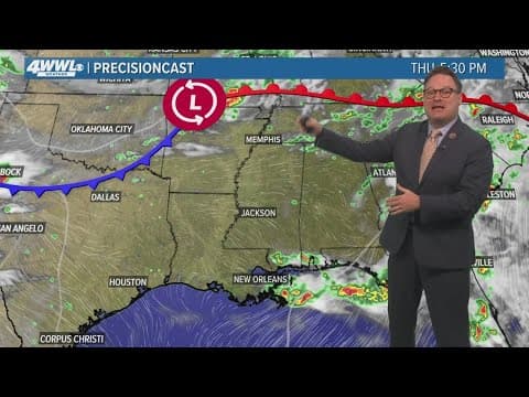 New Orleans Weather: Scattered showers with a cold front Friday