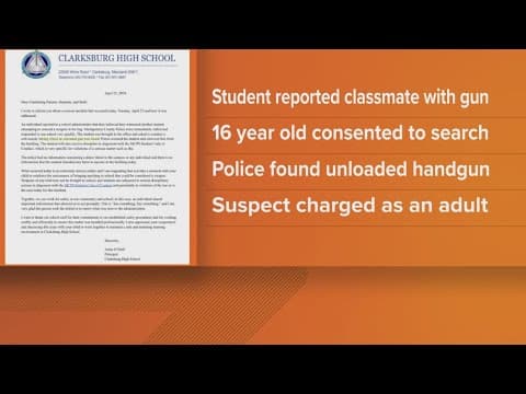 16-year-old student arrested for bringing gun to Clarksburg High School