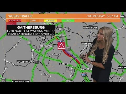 I-270 NB closed in Gaithersburg after crash involving officer