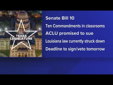 Gov. Abbott signs law requiring Ten Commandments displayed in all public school classrooms