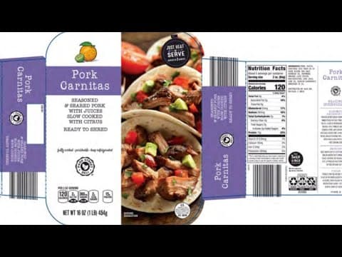 Premade carnitas recalled from Aldi locations nationwide due to contamination