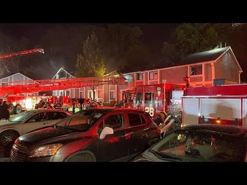 Firefighters battle fire at northeast Columbus townhouse