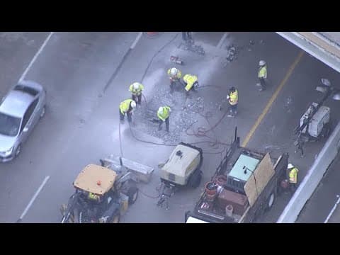 Emergency road repair shuts down lanes on Southwest Freeway near Beltway 8