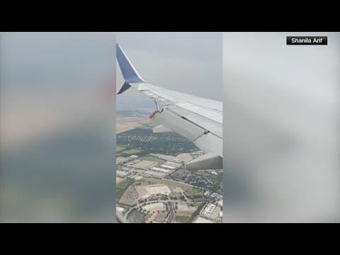 Caught on camera: Part of plane wing breaks off during flight