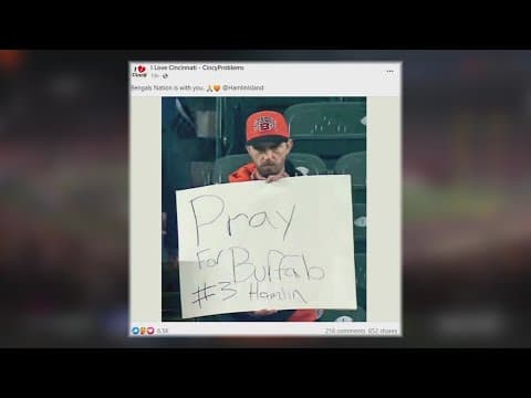 Canal Winchester man spotted at Bengals game holding sign for Damar Hamlin