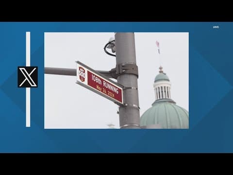 Indy 500-themed street signs installed in downtown Indianapolis